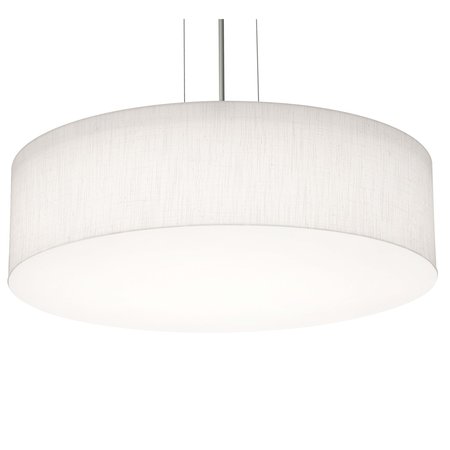 Anton 19'' Pendant - Satin Nickel Finish - Linen White Shade